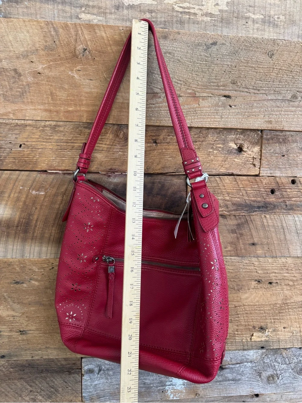 NWT The Sak Sequoia Leather Hobo Bag - Cayenne Mandala Perf Red